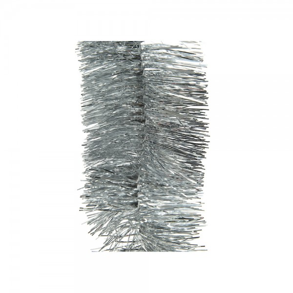 Espumillón brillante plateado ø7,5 x 270 cm