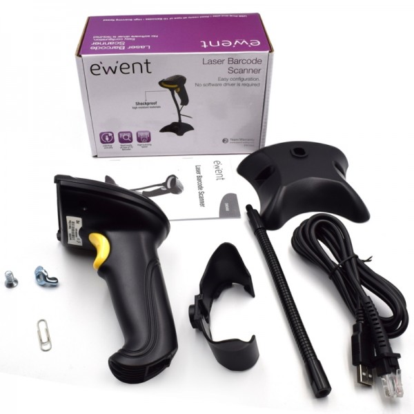 Ewent lector código de barras ew3400 1d láser usb