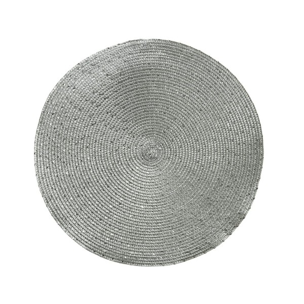 Mantel individual color plata redondo, ø38 x 0,2 cm (pack 4 unidades)