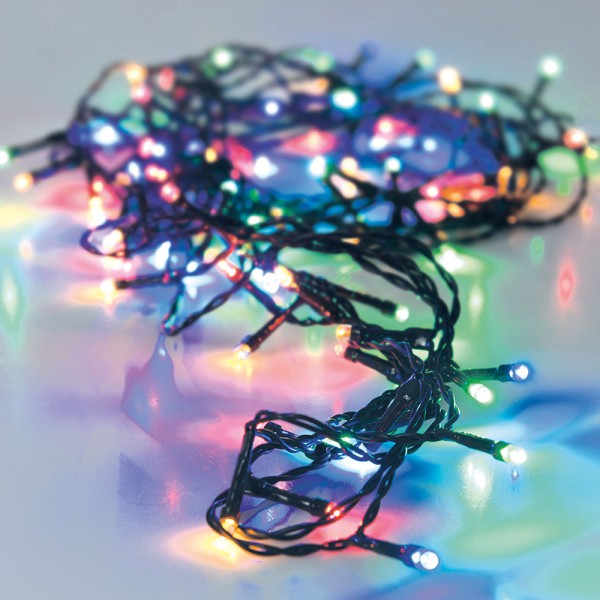 Guirnalda multifunción, uso exterior, multicolor, 320 leds, 27 m