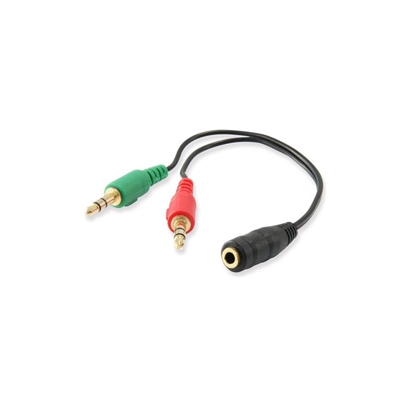 Ewent cable audio jack 3,5/h-2 jack 3,5/m - 0,15mt